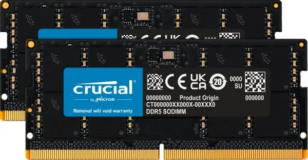 Image of Crucial 32GB (2x16GB) 5600MHz CL46 DDR5 SODIMM Memory