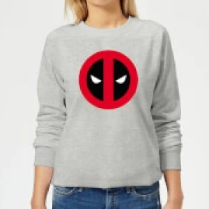 Image of Marvel Deadpool Clean Logo Womens Sweatshirt - Grey - XS