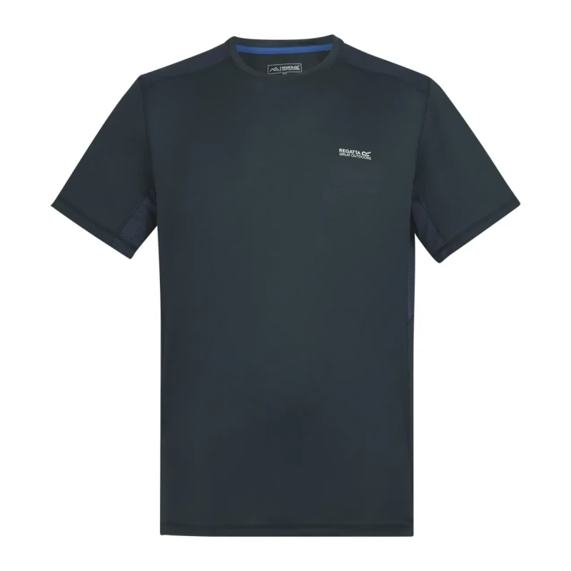 Image of Regatta Mens Virda Short Sleeved Active Mesh T-Shirt in Mid Navy Size: XL Mid Navy Male XL