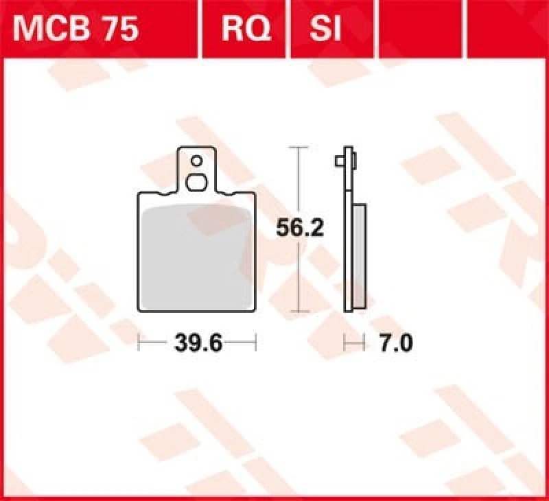 Image of TRW Brake pad set MCB75 Brake pads,Brake pad set, disc brake