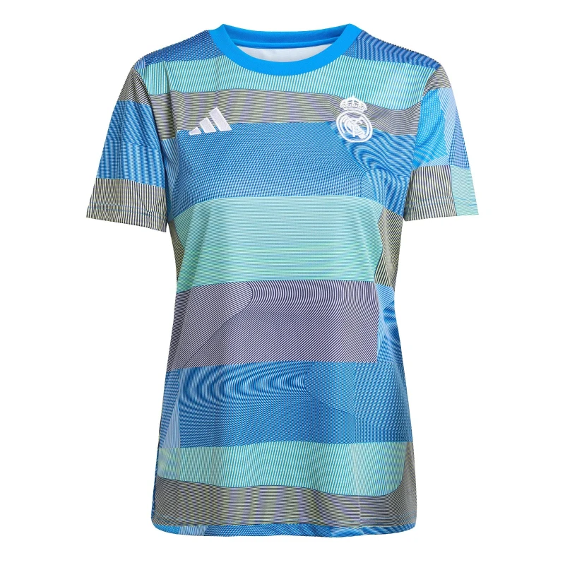 Image of adidas Real Madrid Pre Match Shirt 2025 2026 Womens Blue female 8 (XS)