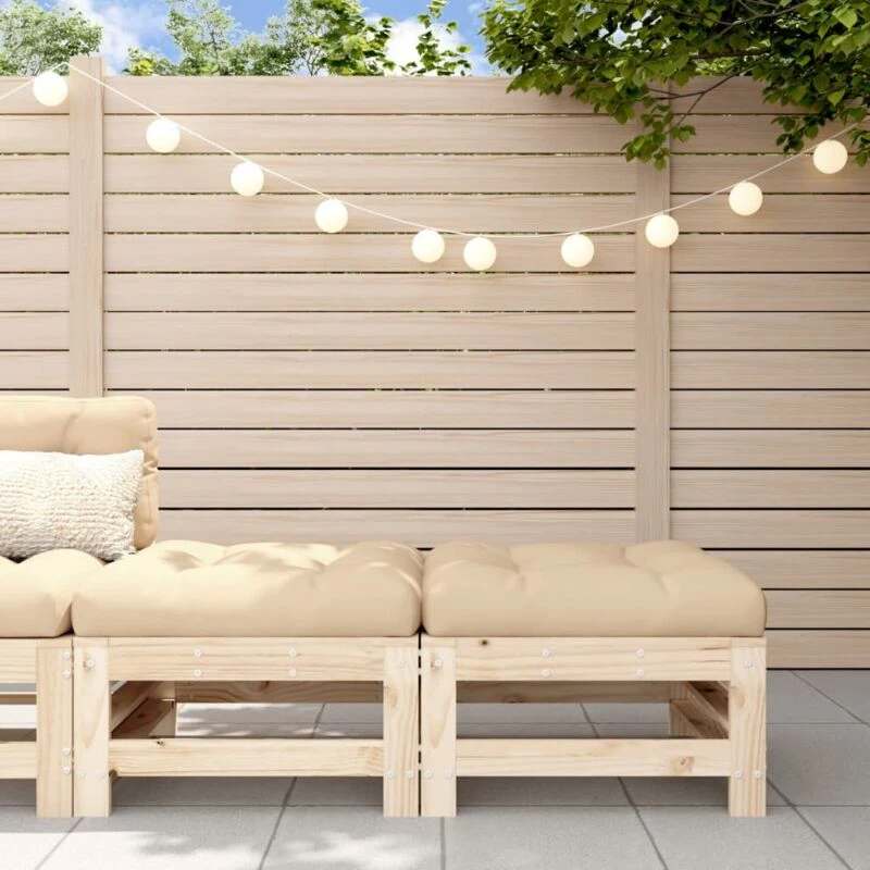 Image of VIDAXL Garden Footstools with Cushions 2pcs Solid Wood Pine Vidaxl 8720845802981