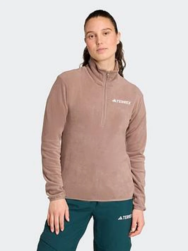 Image of Womens 1/2 zip fleece adidas Terrex Essentials Marron Female XS