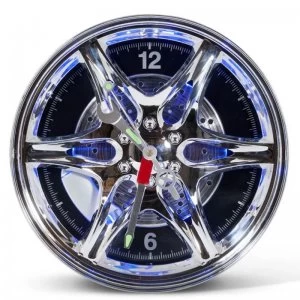 Image of Neon Rim Alloy Wheel Shaped Wall Clock