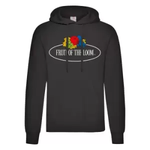 Image of Fruit of the Loom Mens Vintage Big Logo Hoodie (XXL) (Black)