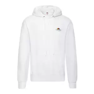Image of Fruit of the Loom Mens Vintage Small Logo Hoodie (S) (White)