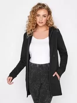 Image of Long Tall Sally Tall Black Longline Hoodie, Black, Size 16, Women