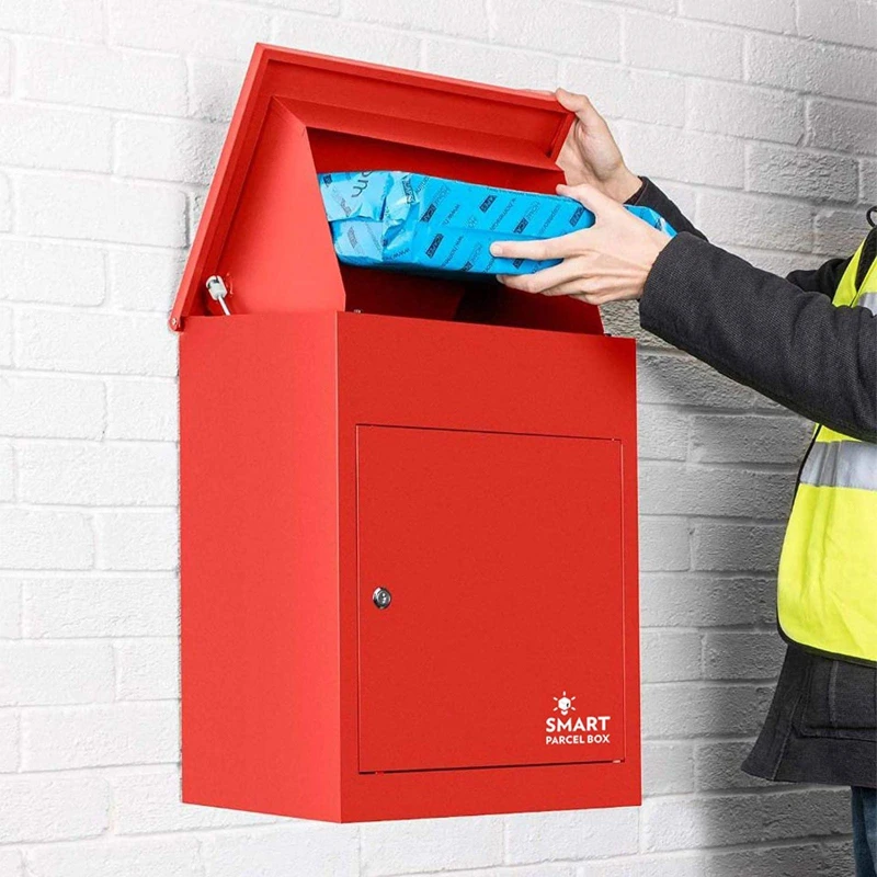 Image of Homescapes Smart Parcel Box Medium Front Access Red