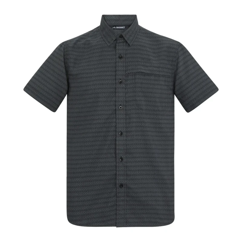 Image of Regatta Mens Mindano Short Sleeved Check Shirt in Mid Grey Size: Large Mid Grey Male L
