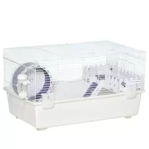 Image of Pawhut 2 Tier Small Pet House With Exercise Wheel, Water Bottle And Ladder