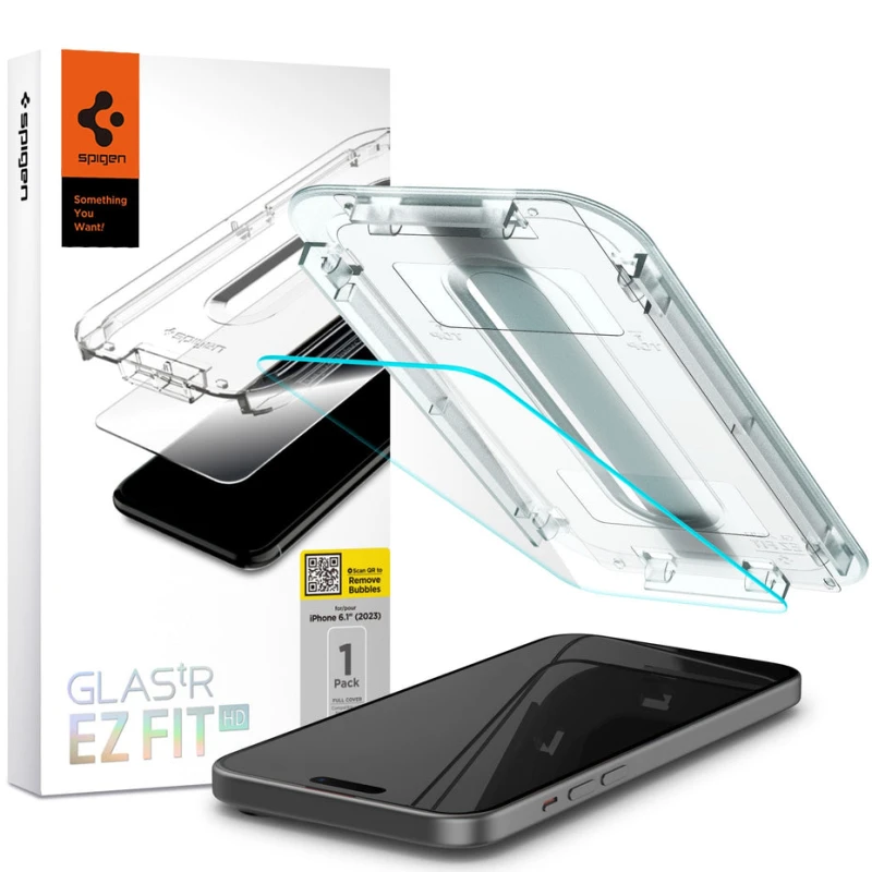 Image of Spigen iPhone 15 Glas.tR EZ Fit Screen Protector [1 Pack] Clear