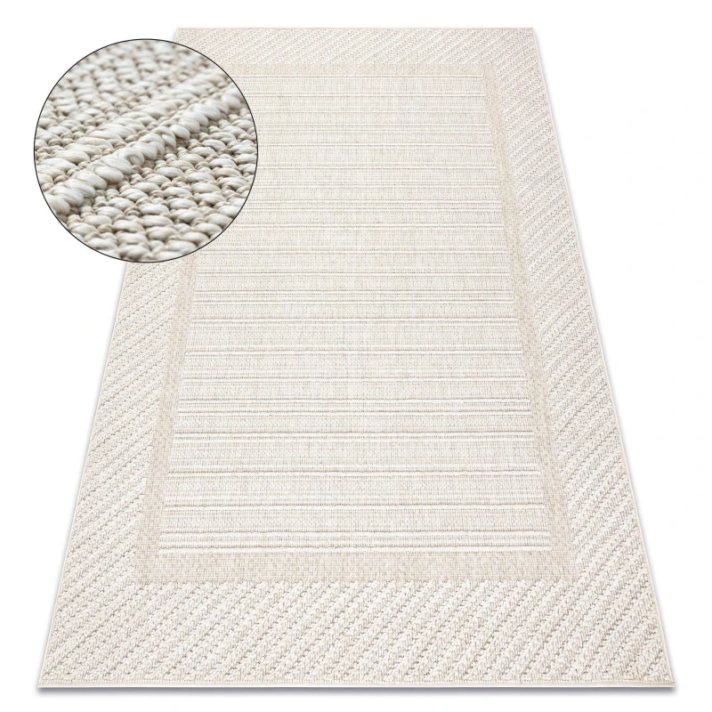 Image of RugsX Carpet Jersey 19261 Beige - Frame, Structural, Loop Boho 80X150 Cm