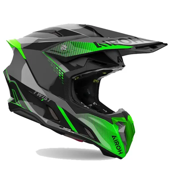 Image of Airoh Twist 3 Shard Black Green Offroad Helmet M