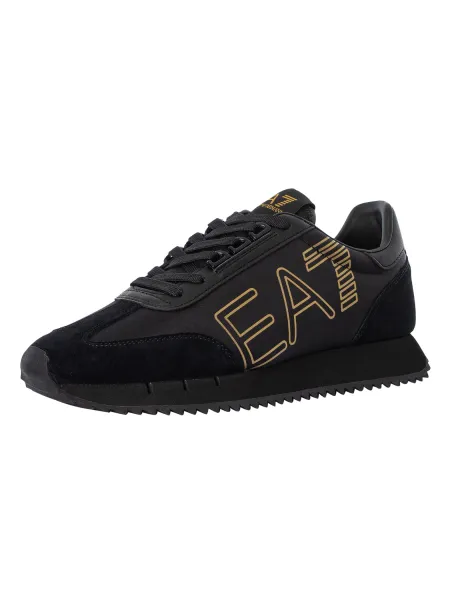Image of EA7 Side Logo Trainers Black/Gold 7 UK