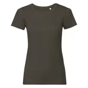 Image of Russell Womens/Ladies Organic Short-Sleeved T-Shirt (XS) (Dark Olive)