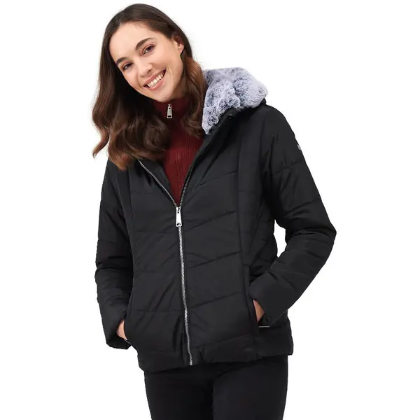 Image of Regatta Womens Wildrose Padded Insulated Hooded Jacket Coat 12 - Bust 36' (92cm) Black RWN256-800-12