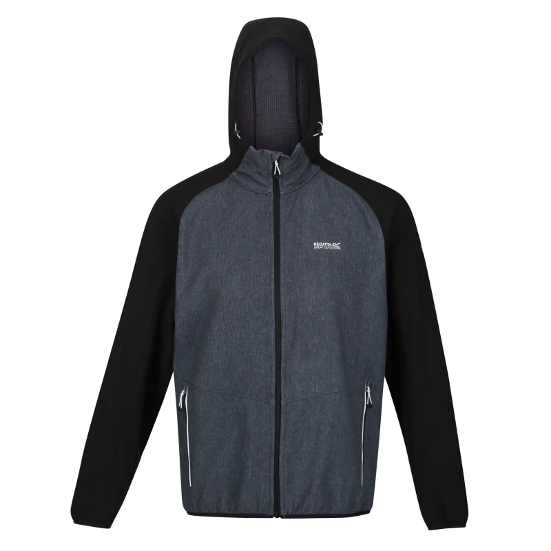 Image of Regatta Mens Arec Iii Warm Backed Hooded Softshell Jacket M - Chest 39-40' (99-101.5cm) Ash Marl/Black RML218-A1Y-M