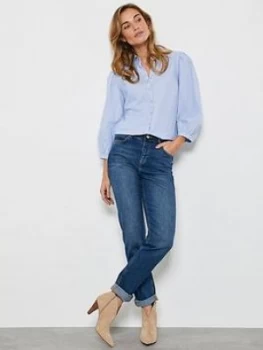 Image of Mint Velvet Dakota Boyfriend Jean - Indigo, Size 8, Women