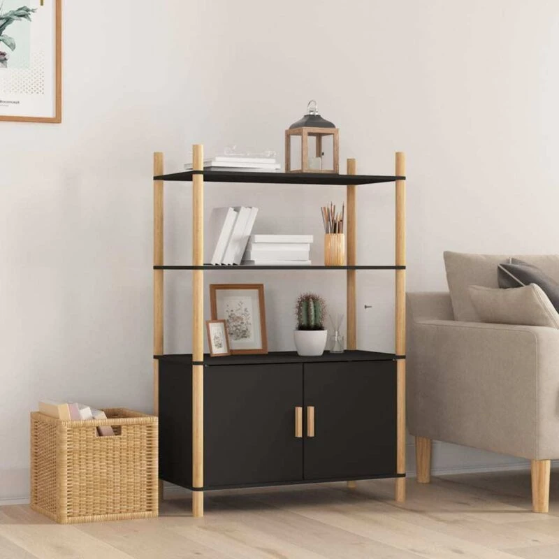 Image of Vidaxl Highboard Black 80X40X121cm Engineered Wood, Black 345700