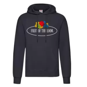 Image of Fruit of the Loom Mens Vintage Big Logo Hoodie (M) (Deep Navy)