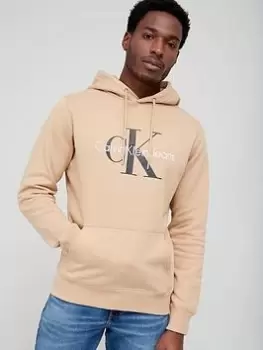 Image of Calvin Klein Jeans Seasonal Monogram Overhead Hoodie - Sand , Sand Size XL Men