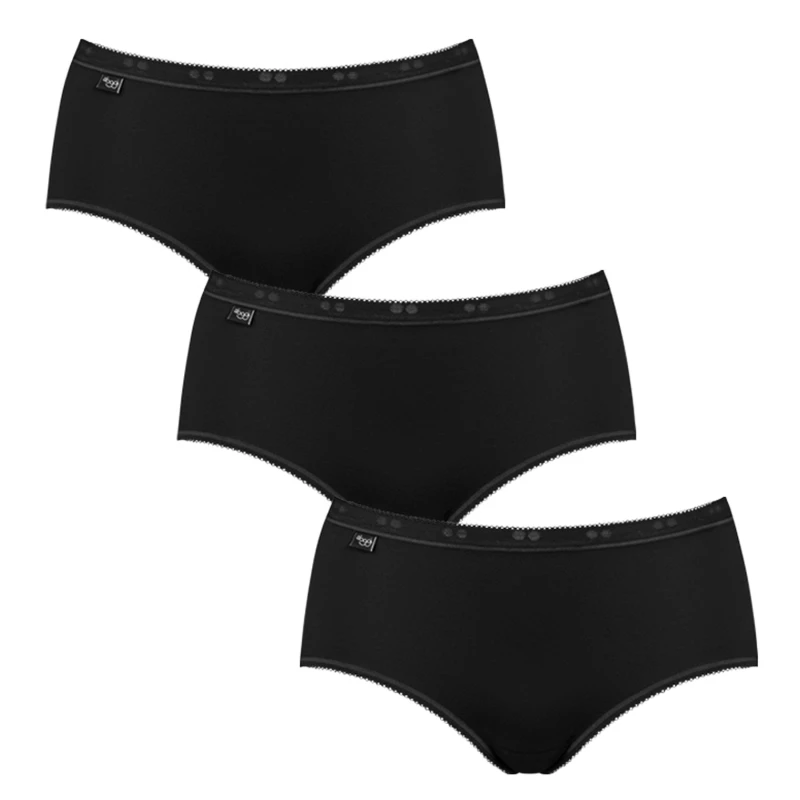 Image of Sloggi 3 Pack Midi Briefs Black 0004 female 12 (M)