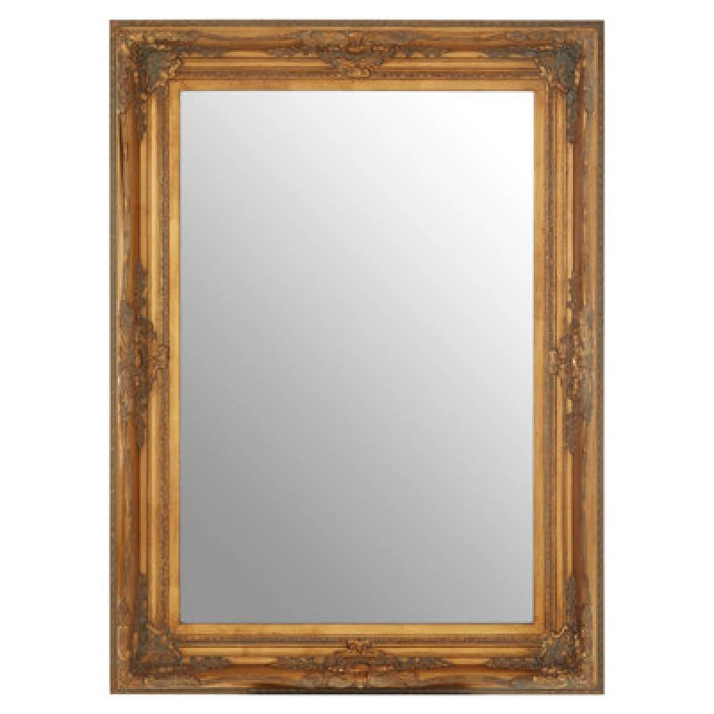 Image of Premier Housewares Brussels Baroque Rectangular Antique Wall Mirror Gold