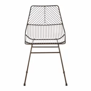 Image of Interiors By Ph Wire Chair Bronze Metal Frame