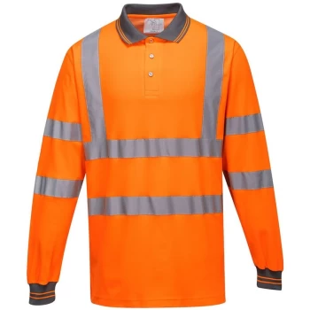 Image of S271ORRXL - sz XL Long Sleeved Cotton Comfort Polo - Orange - Portwest