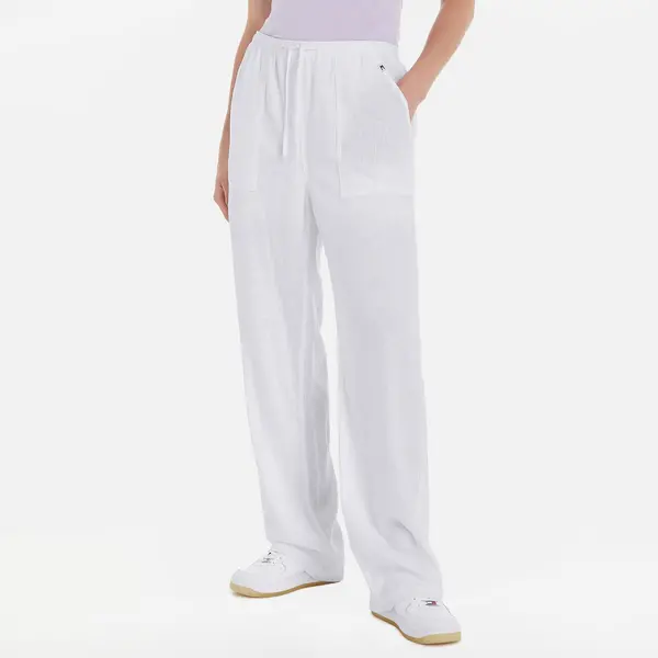 Image of Tommy Jeans Harper Seersucker Trousers - XS White Trousers female DW0DW17965YBR XS