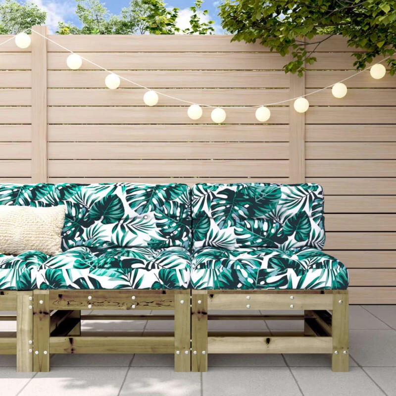 Image of VIDAXL Middle Sofas with Cushions 2 pcs Impregnated Wood Pine Vidaxl 8720845802974