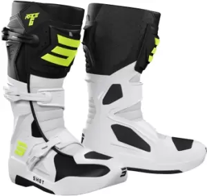 Image of Shot Race 6 Motocross Boots, black-white-yellow, Size 39, black-white-yellow, Size 39