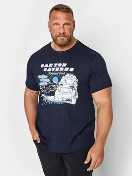Image of BadRhino Badrhino Canyon Caverns Navy T-Shirt, Navy, Size 3XL, Men
