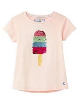 Image of Joules Girls Astra Ice Lolly T-Shirt - Pink, Size Age: 9-10 Years, Women