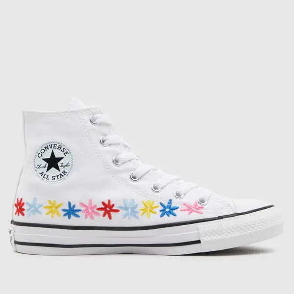 Image of Converse white multi all star hi Girls Youth trainers