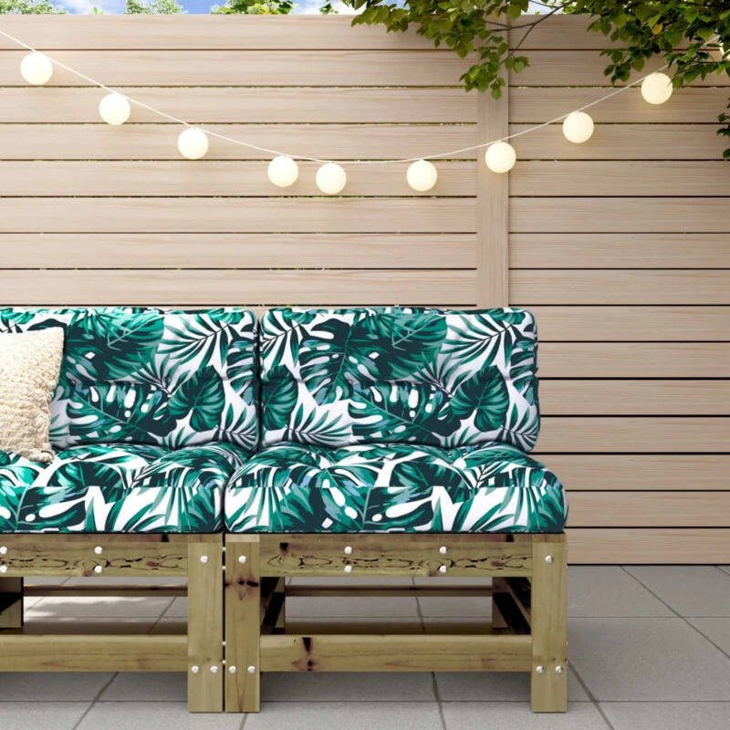 Image of VIDAXL Middle Sofa with Cushions Impregnated Wood Pine Vidaxl 8720845802691