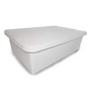 Image of 32L Simply Rattan Underbed Plastic Storage Cream Box & Clip Lid