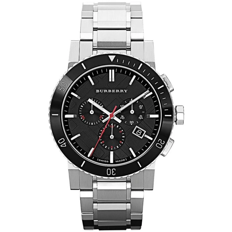 Image of Burberry Burberry BU9380 Black Dial Chronograph Stainless Steel Mens Watch