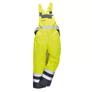 Image of Oxford Weave 300D Class 2 Hi Vis Bib and Brace Yellow XS