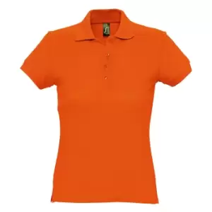 Image of SOLS Womens/Ladies Passion Pique Short Sleeve Polo Shirt (L) (Orange)