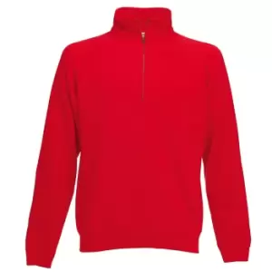 Image of Fruit Of The Loom Mens Zip Neck Sweatshirt (2XL) (Burgundy)