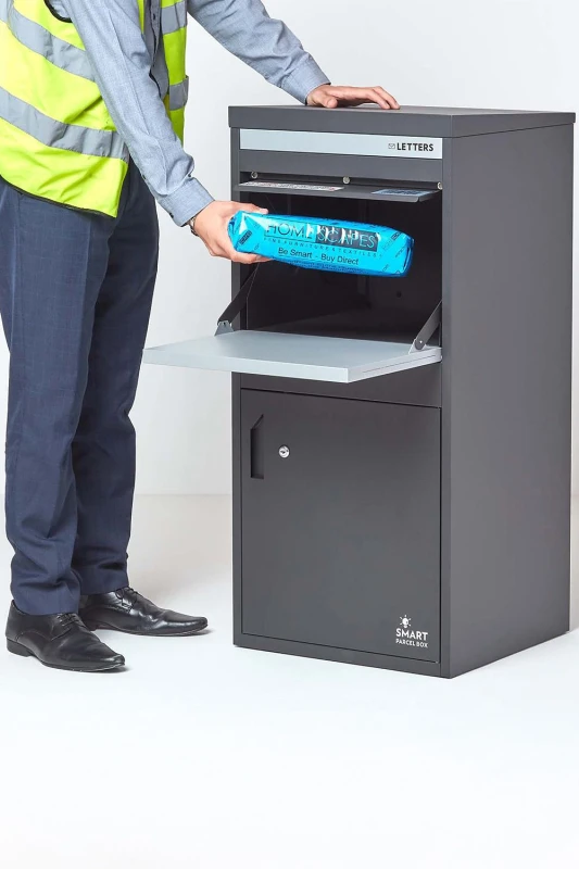 Image of Homescapes Smart Parcel Box Extra Large Front & Rear Access Dark Grey