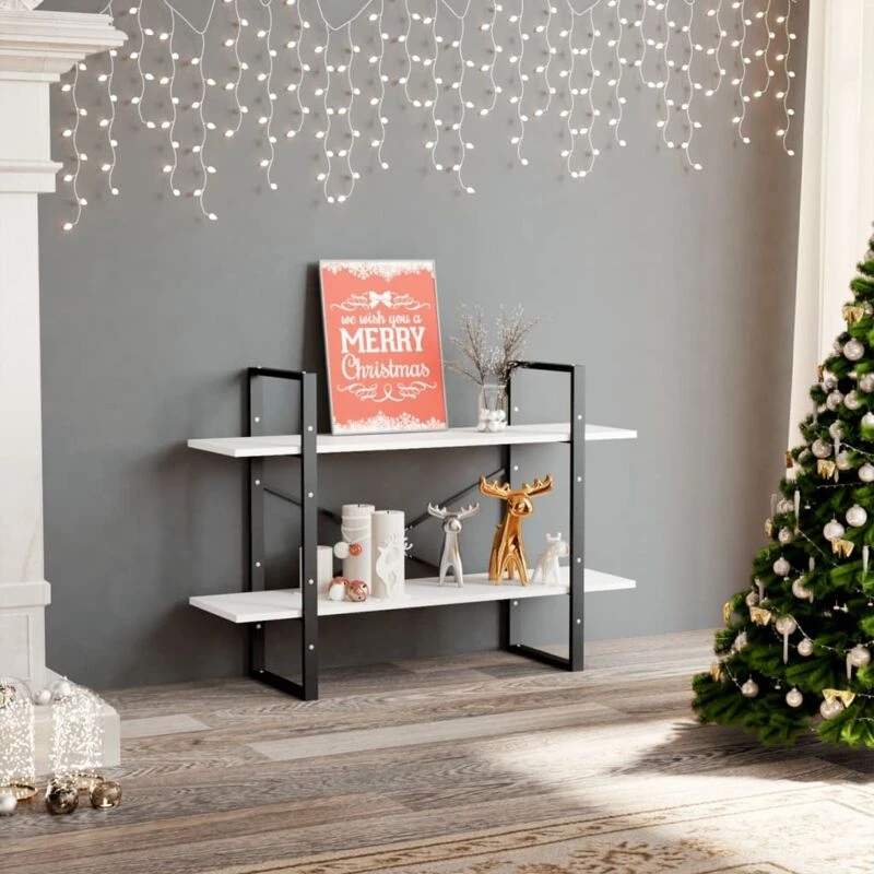 Image of Vidaxl 2-tier Book Cabinet White 100X30X70 Cm Engineered Wood, White 806467