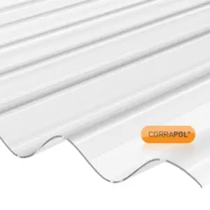 Image of Corrapol Clear Polycarb Corrugated Sheet 840 X 2440mm