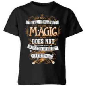 Image of Harry Potter Whip Your Wands Out Kids T-Shirt - Black - 9-10 Years