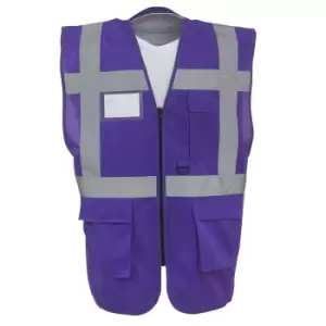 Image of Yoko Hi-Vis Premium Executive/Manager Waistcoat / Jacket (Pack of 2) (3XL) (Purple)