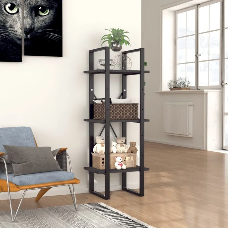 Image of VIDAXL Vidaxl - 3-Tier Book Cabinet Grey 40x30x105cm Engineered Wood 8720286567791