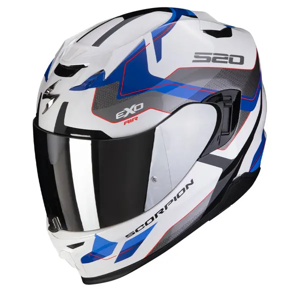 Image of Scorpion Exo-520 Evo Air Elan White-Blue Full Face Helmet Size XS