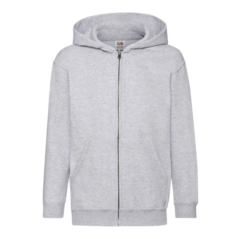 Image of Fruit of the Loom Classic Full Zip Hoodie in Grey Size: 12-13 Years Grey Unisex 12-13 Years