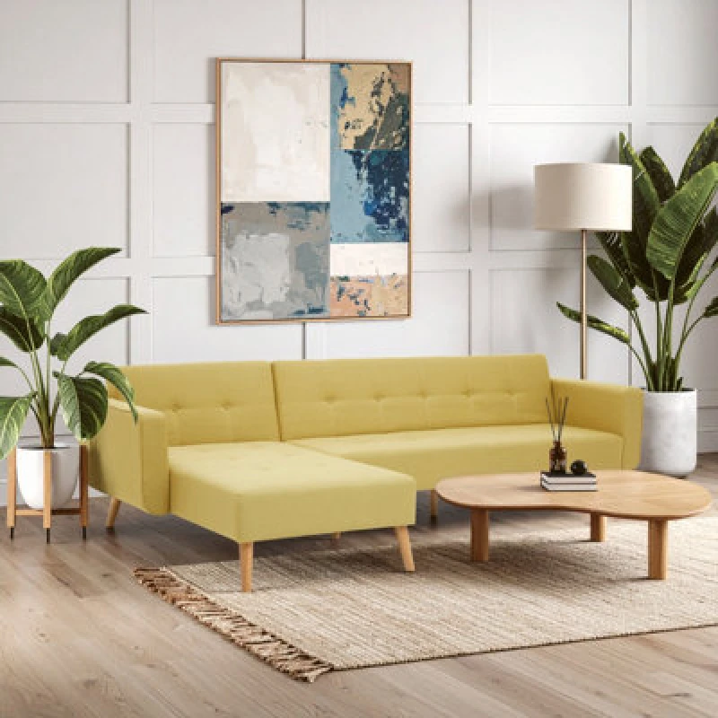 Image of Premier Housewares Interiors by Premier Hagen Large Corner Sofa Bed Green